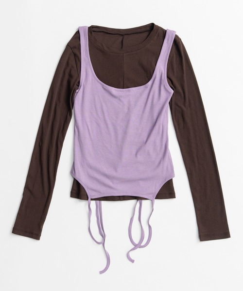 MAISON SPECIAL(メゾンスペシャル)の「Layered Sheer Top/レイヤードシアーTOP(Tシャツ/カットソー・レディース・ブラウン/ホワイト/ブラック/ライム・FREE)」の21枚目の写真