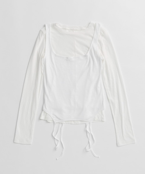 MAISON SPECIAL(メゾンスペシャル)の「Layered Sheer Top/レイヤードシアーTOP(Tシャツ/カットソー・レディース・ブラウン/ホワイト/ブラック/ライム・FREE)」の19枚目の写真