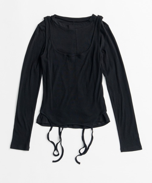 MAISON SPECIAL(メゾンスペシャル)の「Layered Sheer Top/レイヤードシアーTOP(Tシャツ/カットソー・レディース・ブラウン/ホワイト/ブラック/ライム・FREE)」の20枚目の写真