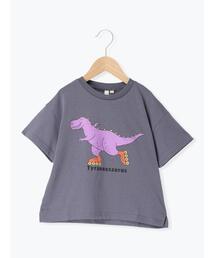 Samansa Mos2 Lagom（サマンサモスモスラーゴム）の「【吸水速乾】恐竜プリントTシャツ（Tシャツ/カットソー）」
