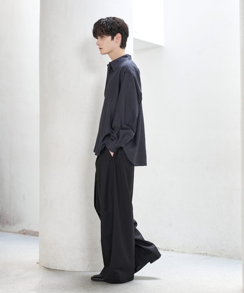 ASTRONOMY(アストロノミー)の「【防しわ】Wool Blend Relaxed-Fit Skipper Shirt(シャツ/ブラウス・メンズ・チャコール/ブラック/ブラウン/ネイビー・XL/L/S/M)」の20枚目の写真