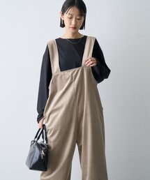 CIAOPANIC TYPY | ∴【2サイズ展開/前後2WAY】マットベロア裾ドロストサロペ(サロペット/オーバーオール)