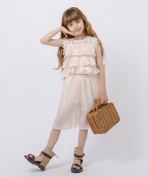 URBAN CHERRY | 【2点セット】ノースリーブティアードフリルトップス+リラックスパンツ(その他トップス)