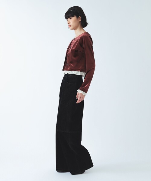 Ray BEAMS(レイビームス)の「ベロア タンクトップ セット カーディガン(アンサンブル・レディース・ブラック/ダークブラウン・ONE SIZE)」の4枚目の写真