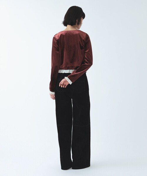 Ray BEAMS(レイビームス)の「ベロア タンクトップ セット カーディガン(アンサンブル・レディース・ブラック/ダークブラウン・ONE SIZE)」の5枚目の写真