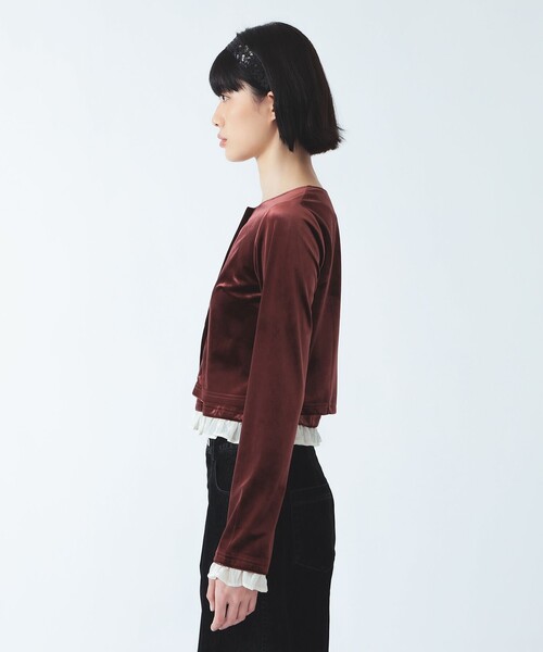 Ray BEAMS(レイビームス)の「ベロア タンクトップ セット カーディガン(アンサンブル・レディース・ブラック/ダークブラウン・ONE SIZE)」の10枚目の写真