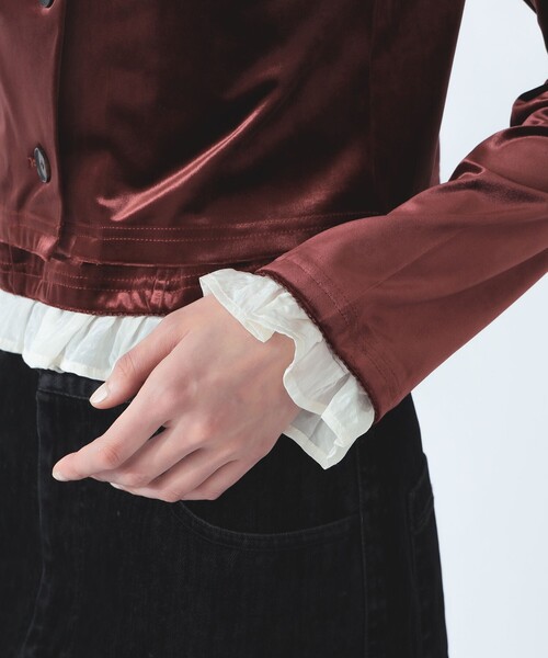Ray BEAMS(レイビームス)の「ベロア タンクトップ セット カーディガン(アンサンブル・レディース・ブラック/ダークブラウン・ONE SIZE)」の12枚目の写真