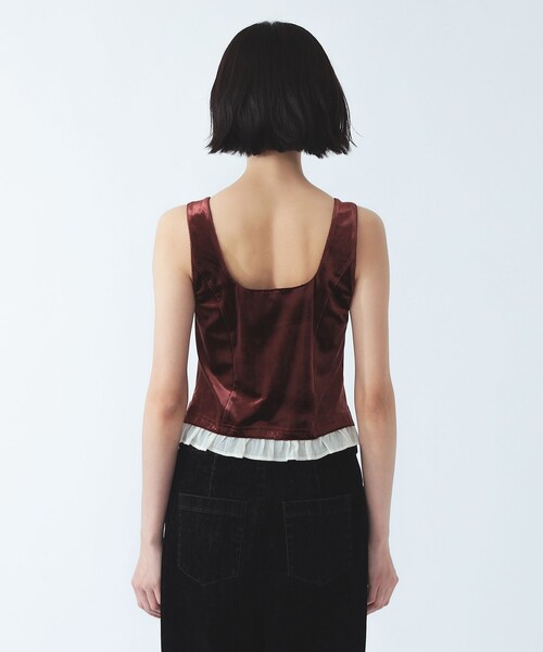 Ray BEAMS(レイビームス)の「ベロア タンクトップ セット カーディガン(アンサンブル・レディース・ブラック/ダークブラウン・ONE SIZE)」の16枚目の写真