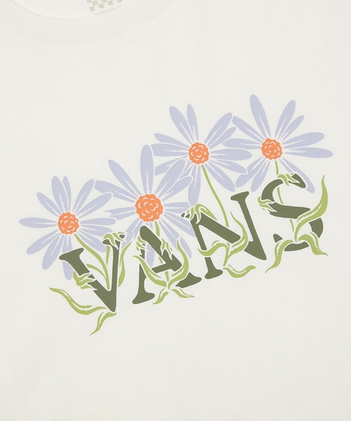 VANS（バンズ）の「ウィメンズ フラワー Tシャツ / FLOWER SS TEE marshmallow VN000GRCFS81（Tシャツ/カットソー・レディース・オフホワイト・SMALL/MEDIUM/LARGE）」の4枚目の写真