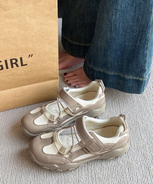 Miniministore(ミニミニストア)の「厚底メリージェーンスニーカーバレエコア靴(スニーカー・レディース・ベージュ/ブルーグレー/アイボリー・23.0cm/23.5cm/24.0cm/24.5cm/22.5cm)」の10枚目の写真