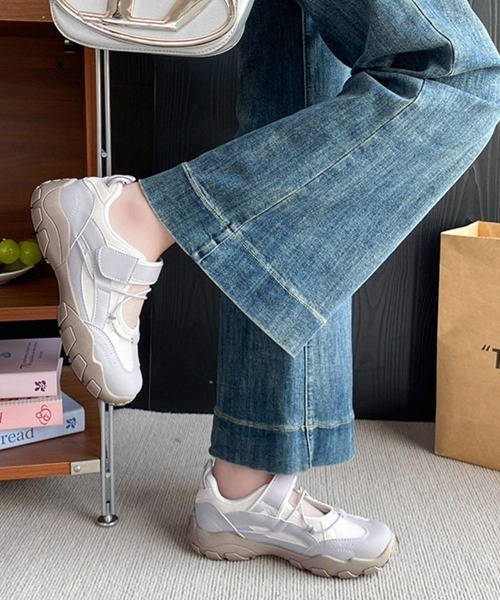 Miniministore(ミニミニストア)の「厚底メリージェーンスニーカーバレエコア靴(スニーカー・レディース・ベージュ/ブルーグレー/アイボリー・23.0cm/23.5cm/24.0cm/24.5cm/22.5cm)」の16枚目の写真
