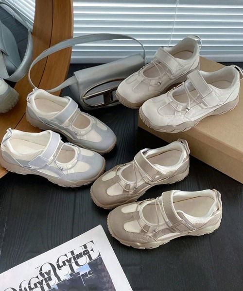 Miniministore(ミニミニストア)の「厚底メリージェーンスニーカーバレエコア靴(スニーカー・レディース・ベージュ/ブルーグレー/アイボリー・23.0cm/23.5cm/24.0cm/24.5cm/22.5cm)」の18枚目の写真