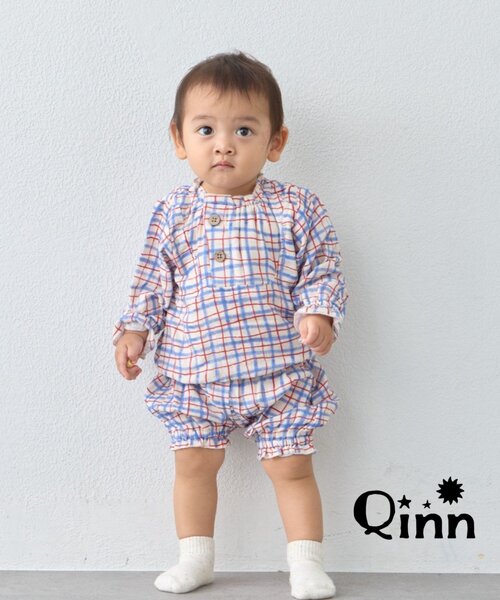 CIAOPANIC TYPY(チャオパニックティピー)の「【BABY】Qinnガーゼブラウス綿100%(シャツ/ブラウス・キッズ・アイボリー/グリーン/キャメル・80)」の2枚目の写真