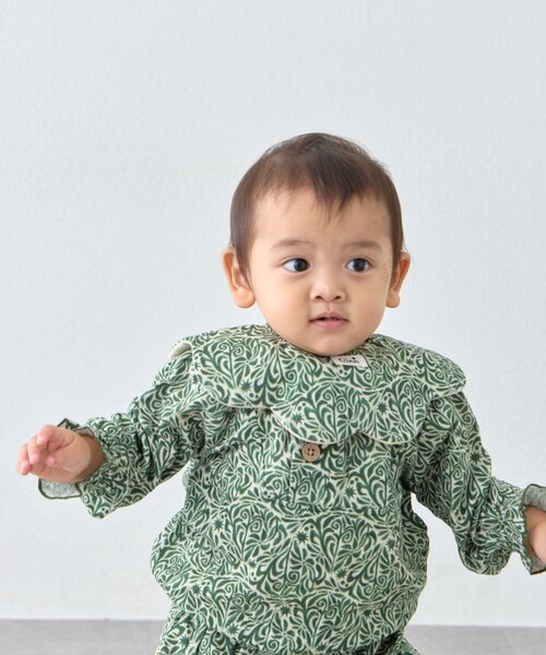 CIAOPANIC TYPY(チャオパニックティピー)の「【BABY】Qinnガーゼブラウス綿100%(シャツ/ブラウス・キッズ・アイボリー/グリーン/キャメル・80)」の21枚目の写真