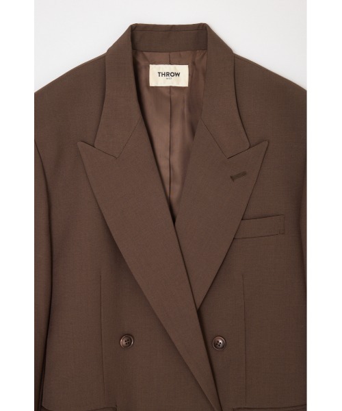 THROW by SLY(スローバイスライ)の「THROW PEAKED LAPEL TAILOR JK ピークドラペルテーラージャケット 秋服(テーラードジャケット・レディース・ブラック/ブラウン・FREE)」の8枚目の写真