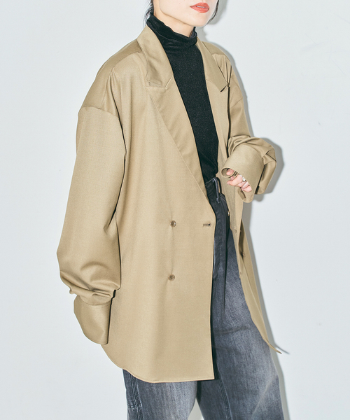 CITYSHOP(シティーショップ)の「TWILL SHIRT ジャケット(シャツ/ブラウス・レディース・ベージュ/ブラック・FREE)」の9枚目の写真