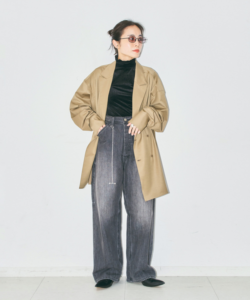 CITYSHOP(シティーショップ)の「TWILL SHIRT ジャケット(シャツ/ブラウス・レディース・ベージュ/ブラック・FREE)」の10枚目の写真