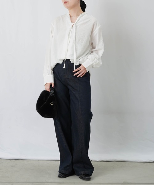 LUCA/LADY LUCK LUCA(ルカ/レディラックルカ)の「LC/LLL スパンロールボウタイブラウス(シャツ/ブラウス・レディース・オフホワイト/ブラック/ブルー・FREE)」の17枚目の写真
