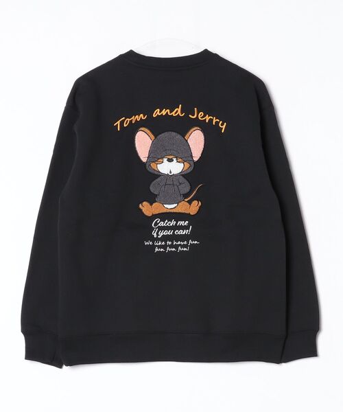 Tom&Jerry(トムアンドジェリー)の「【TOM & JERRY/トムとジェリー】キャラクターサガラ刺繍クルーネックスウェット(裏起毛) ユニセックス(スウェット・レディース・スミクロ/ブラック/オートミール/サックスブルー/オフホワイト/グレイッシュベージュ・LARGE/MEDIUM)」の10枚目の写真