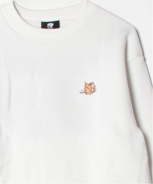 Tom&Jerry(トムアンドジェリー)の「【TOM & JERRY/トムとジェリー】キャラクターサガラ刺繍クルーネックスウェット(裏起毛) ユニセックス(スウェット・レディース・スミクロ/ブラック/オートミール/サックスブルー/オフホワイト/グレイッシュベージュ・LARGE/MEDIUM)」の13枚目の写真