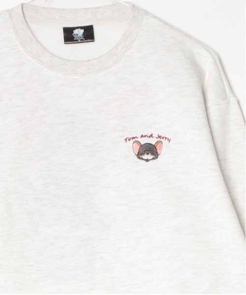 Tom&Jerry(トムアンドジェリー)の「【TOM & JERRY/トムとジェリー】キャラクターサガラ刺繍クルーネックスウェット(裏起毛) ユニセックス(スウェット・レディース・スミクロ/ブラック/オートミール/サックスブルー/オフホワイト/グレイッシュベージュ・LARGE/MEDIUM)」の19枚目の写真