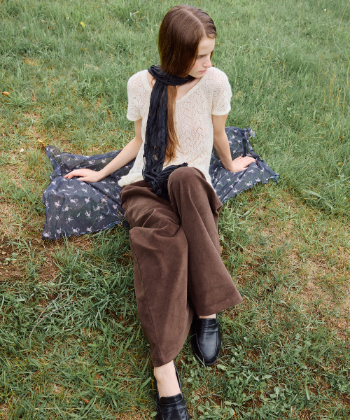LETTER FROM MOON(レターフロムムーン)の「オフセットボタンコーデュロイパンツ(オリーブ)(その他パンツ・レディース・その他・MEDIUM/SMALL)」の6枚目の写真