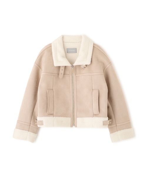 JILL by JILL STUART(ジルバイジルスチュアート)の「フェイクムートンフライトジャケット(ムートンコート・レディース・ベージュ/ピンク・SMALL/MEDIUM)」の4枚目の写真