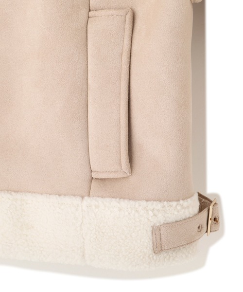 JILL by JILL STUART(ジルバイジルスチュアート)の「フェイクムートンフライトジャケット(ムートンコート・レディース・ベージュ/ピンク・SMALL/MEDIUM)」の8枚目の写真