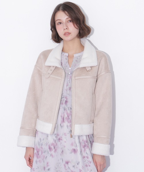 JILL by JILL STUART(ジルバイジルスチュアート)の「フェイクムートンフライトジャケット(ムートンコート・レディース・ベージュ/ピンク・SMALL/MEDIUM)」の20枚目の写真