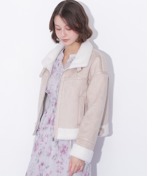 JILL by JILL STUART(ジルバイジルスチュアート)の「フェイクムートンフライトジャケット(ムートンコート・レディース・ベージュ/ピンク・SMALL/MEDIUM)」の10枚目の写真