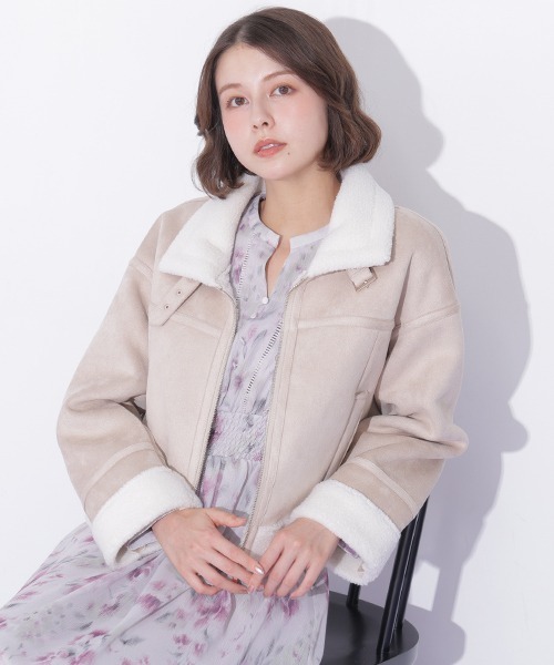 JILL by JILL STUART(ジルバイジルスチュアート)の「フェイクムートンフライトジャケット(ムートンコート・レディース・ベージュ/ピンク・SMALL/MEDIUM)」の16枚目の写真