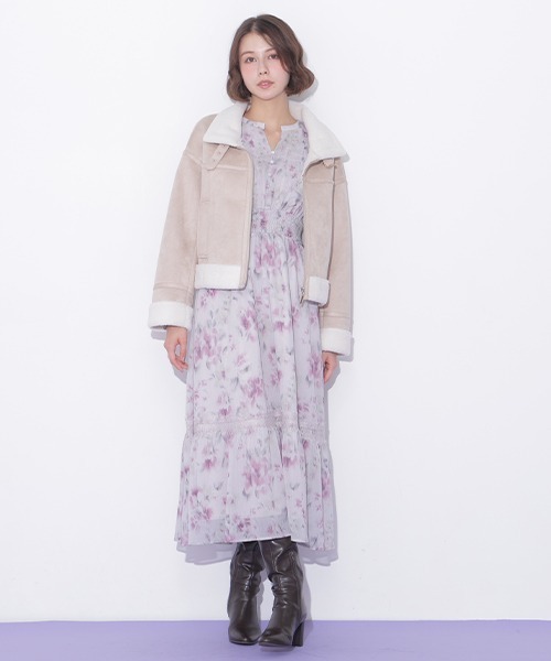 JILL by JILL STUART(ジルバイジルスチュアート)の「フェイクムートンフライトジャケット(ムートンコート・レディース・ベージュ/ピンク・SMALL/MEDIUM)」の13枚目の写真