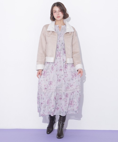 JILL by JILL STUART(ジルバイジルスチュアート)の「フェイクムートンフライトジャケット(ムートンコート・レディース・ベージュ/ピンク・SMALL/MEDIUM)」の11枚目の写真