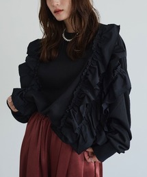 ビッグフリルロングスリーブスウェットプルオーバー / Long-Sleeve Sweatshirt Pullover with Large Ruffles