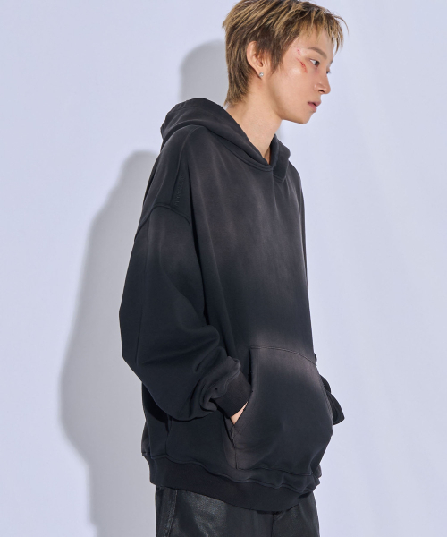 PITCHBLACK（ピッチブラック）の「BONE STAR ウォッシュドフーディー（ウォッシュドブラック）（パーカー・メンズ・その他・MEDIUM/LARGE/X-LARGE）」の4枚目の写真