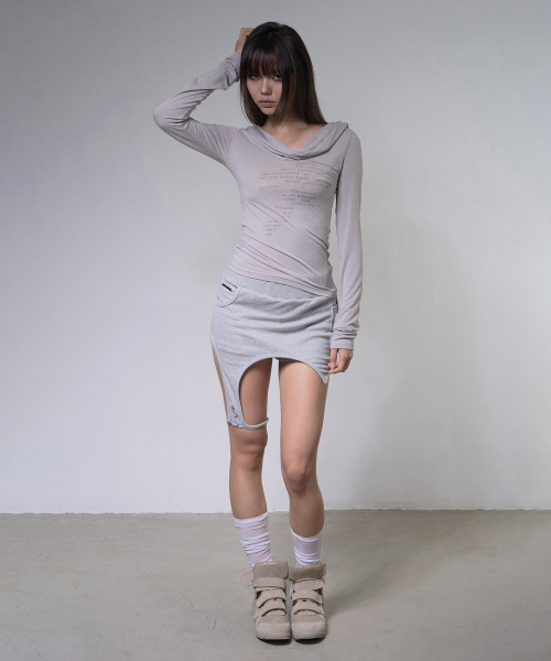 FANCY CLUB(ファンシークラブ)の「ドレープフーディ ロングスリーブ (LIGHT GRAY) F26ZB521(Tシャツ/カットソー・レディース・その他・FREE)」の6枚目の写真