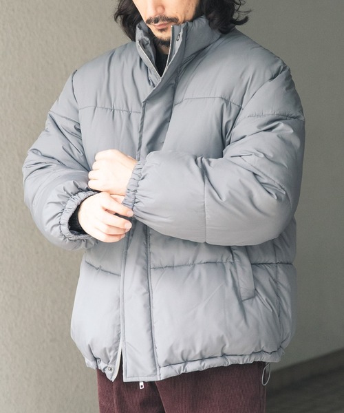 ITEMS URBANRESEARCH(アイテムズ アーバンリサーチ)の「『撥水』リップストップ発熱中綿ハイネックジャケット(ダウンジャケット/コート・メンズ・ベージュ系その他/ダークグレー/ブラック・MEDIUM/LARGE)」の18枚目の写真