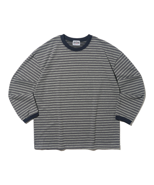 TAILOR STUDIO(テーラースタジオ)の「クラシック ストライプ 長袖Tシャツ(グレー)(Tシャツ/カットソー・メンズ・その他・FREE)」の1枚目の写真