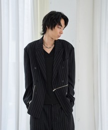 VI E DIT（ヴィエディット）の「BROKEN LINE ZIP JACKET/ブロークンラインジップジャケット/セットアップ着用可能（テーラードジャケット）」