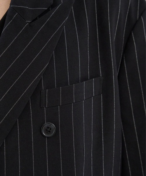 VI E DIT(ヴィエディット)の「BROKEN LINE ZIP JACKET/ブロークンラインジップジャケット/セットアップ着用可能(テーラードジャケット・メンズ・ストライプ/グレー・2/1)」の12枚目の写真