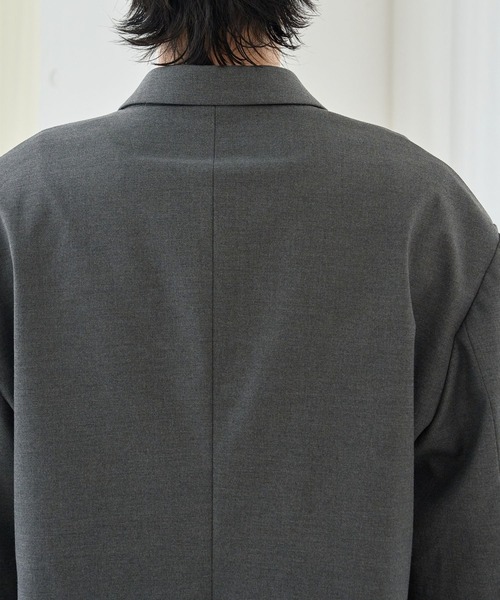 VI E DIT(ヴィエディット)の「BROKEN LINE ZIP JACKET/ブロークンラインジップジャケット/セットアップ着用可能(テーラードジャケット・メンズ・ストライプ/グレー・2/1)」の16枚目の写真