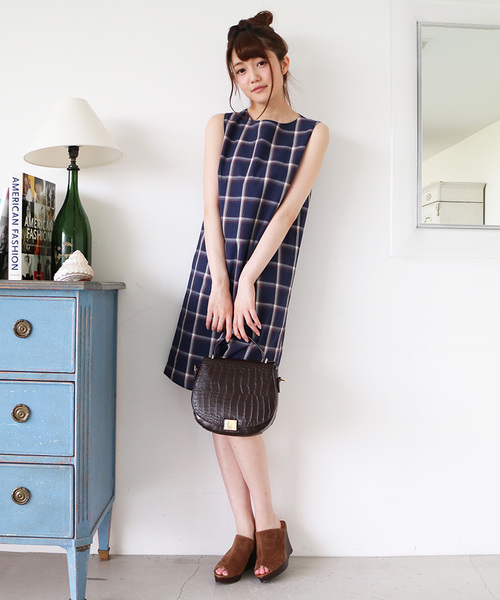 N.（N. Natural Beauty Basic）（エヌエヌナチュラルビューティーベーシック）の「ウインドウペンチェックワンピース（ワンピース・レディース・ベージュ系その他/ダークネイビー・MEDIUM）」の13枚目の写真