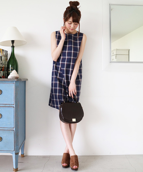 N.（N. Natural Beauty Basic）（エヌエヌナチュラルビューティーベーシック）の「ウインドウペンチェックワンピース（ワンピース・レディース・ベージュ系その他/ダークネイビー・MEDIUM）」の14枚目の写真