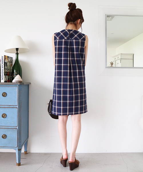N.（N. Natural Beauty Basic）（エヌエヌナチュラルビューティーベーシック）の「ウインドウペンチェックワンピース（ワンピース・レディース・ベージュ系その他/ダークネイビー・MEDIUM）」の16枚目の写真