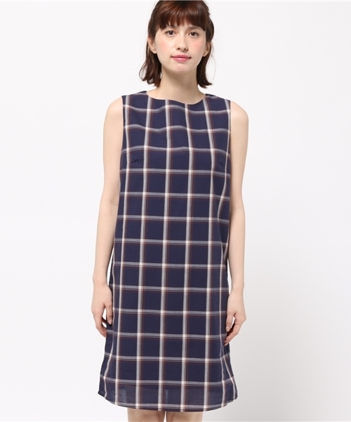 N.（N. Natural Beauty Basic）（エヌエヌナチュラルビューティーベーシック）の「ウインドウペンチェックワンピース（ワンピース・レディース・ベージュ系その他/ダークネイビー・MEDIUM）」の3枚目の写真