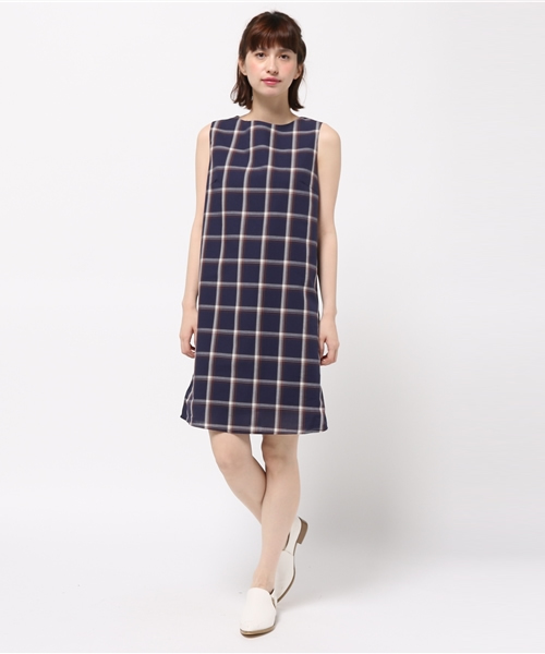 N.（N. Natural Beauty Basic）（エヌエヌナチュラルビューティーベーシック）の「ウインドウペンチェックワンピース（ワンピース・レディース・ベージュ系その他/ダークネイビー・MEDIUM）」の6枚目の写真
