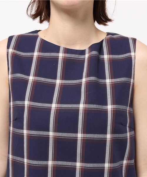 N.（N. Natural Beauty Basic）（エヌエヌナチュラルビューティーベーシック）の「ウインドウペンチェックワンピース（ワンピース・レディース・ベージュ系その他/ダークネイビー・MEDIUM）」の7枚目の写真