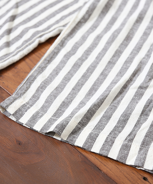 CUBE SUGAR（キューブシュガー）の「麻レーヨン先染めストライプ ガウチョパンツ（その他パンツ・レディース・ベージュ/ネイビー/ナチュラル・M/S）」の6枚目の写真