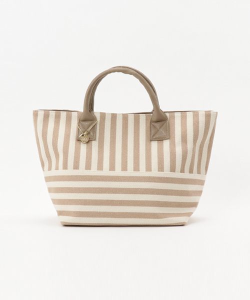 LBC（エルビーシー）の「ストライプコンビトート                   （トートバッグ・レディース・ブルー/ベージュ/ブラック・ONE SIZE）」の3枚目の写真