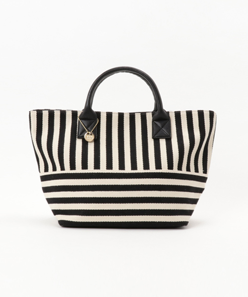 LBC（エルビーシー）の「ストライプコンビトート                   （トートバッグ・レディース・ブルー/ベージュ/ブラック・ONE SIZE）」の2枚目の写真